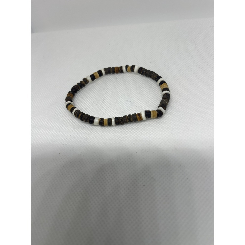 Heishi Shell Bracelet‎ Multi Color Screw Clasp 8" Boho Surfer Style TT